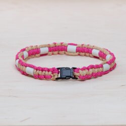 EM Keramik-Halsband - pink weinrot groß bis 65 cm